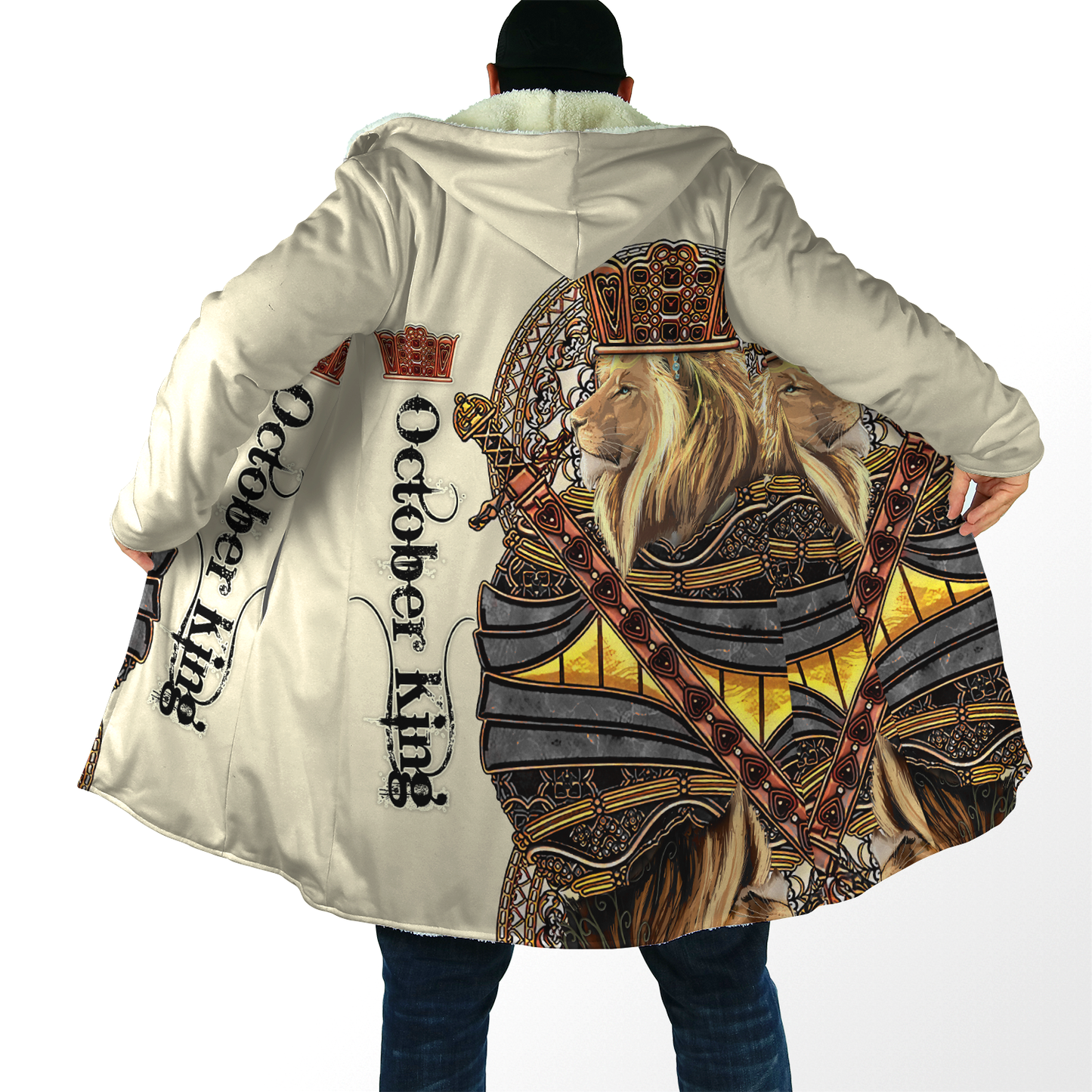 October Black King Lion 3D All Over Printed Unisex Shirts