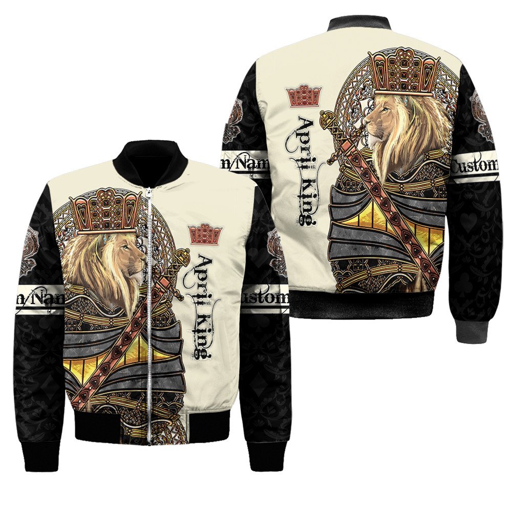 Custom Name April King Lion 3D All Over Printed Unisex Shirts