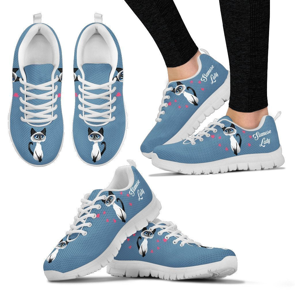 Siamese Cat white Women's-6teenth World™-Women's Sneakers-US5 (EU35)-Vibe Cosy™