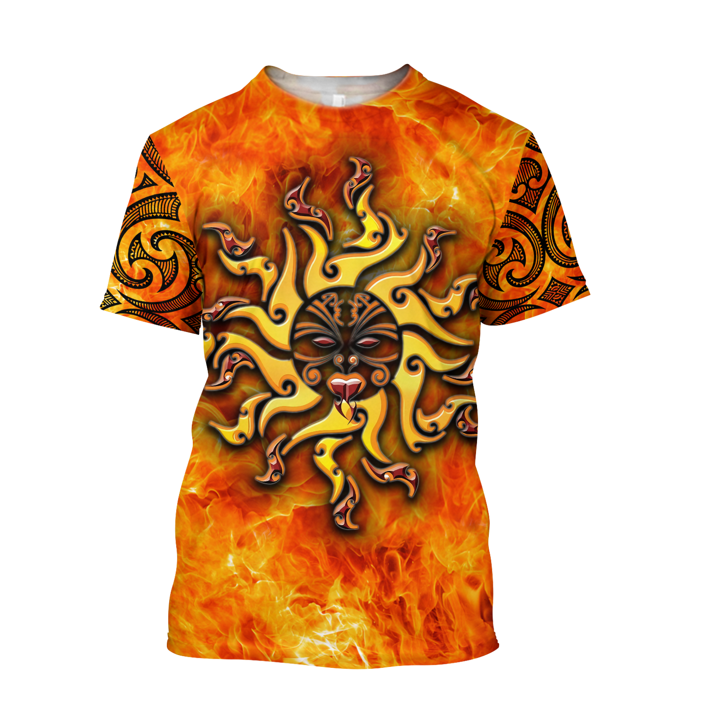 Maori tamanuitera the sun 3d all over printed shirt and short for man and women-Apparel-PL8386-T-shirt-S-Vibe Cosy™