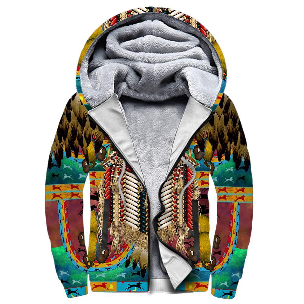 NATIVE FEATHER COLOR COAT MP688-Apparel-MP-Fleece Zip-up Hoodie-S-Vibe Cosy™