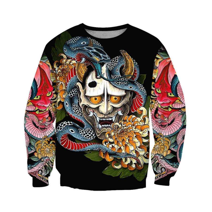 Japan Mask 3D All Over Printed Combo Sweater + Sweatpant