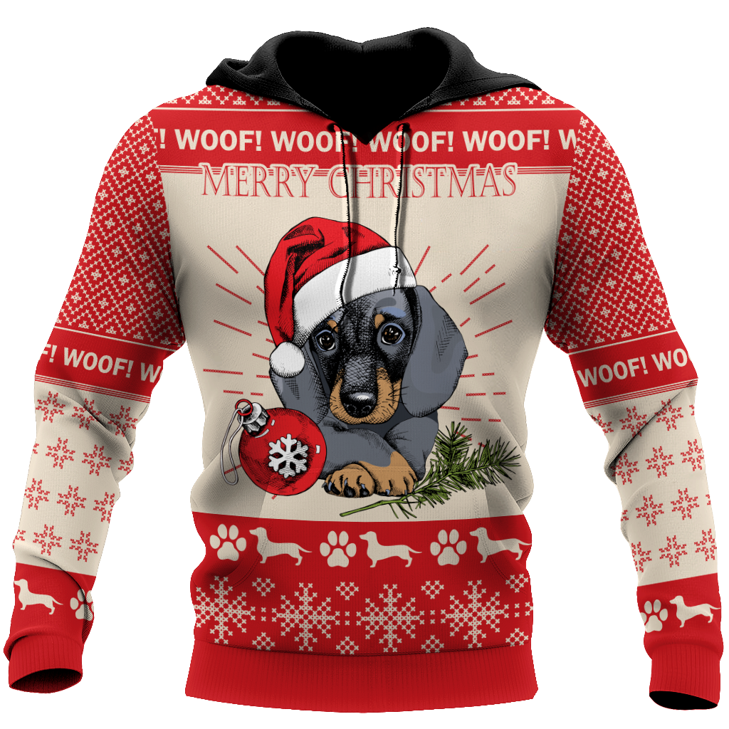 Premium Christmas Dachshund Dog Red Unisex Shirts
