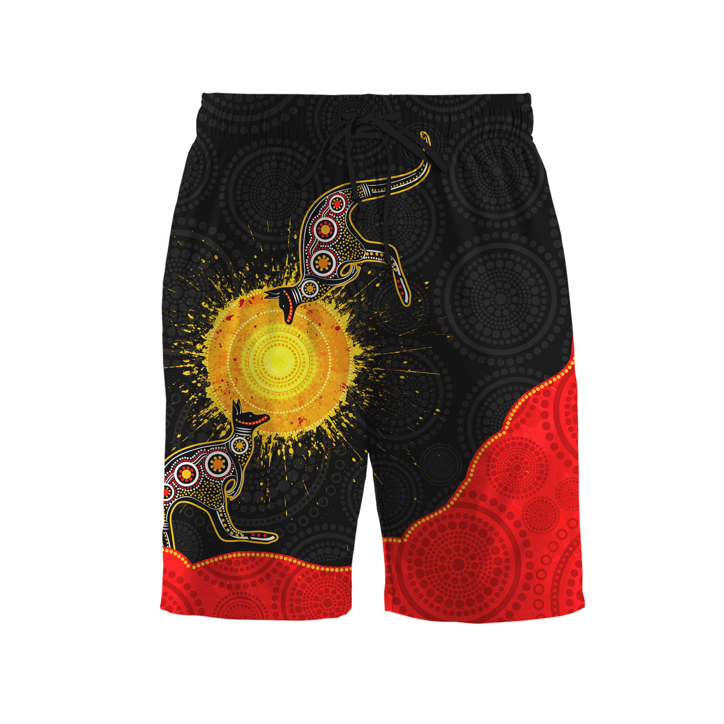Custom name Aboriginal Flag Kangaroo Sunset Glow Combo T-Shirt Short