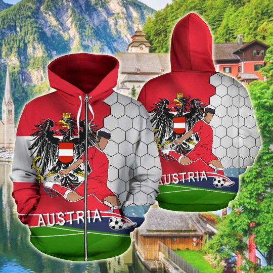 AUSTRIA FOOTBALL all over printed hoodies for man and women PL11032004-Apparel-PL8386-Zipped Hoodie-S-Vibe Cosy™