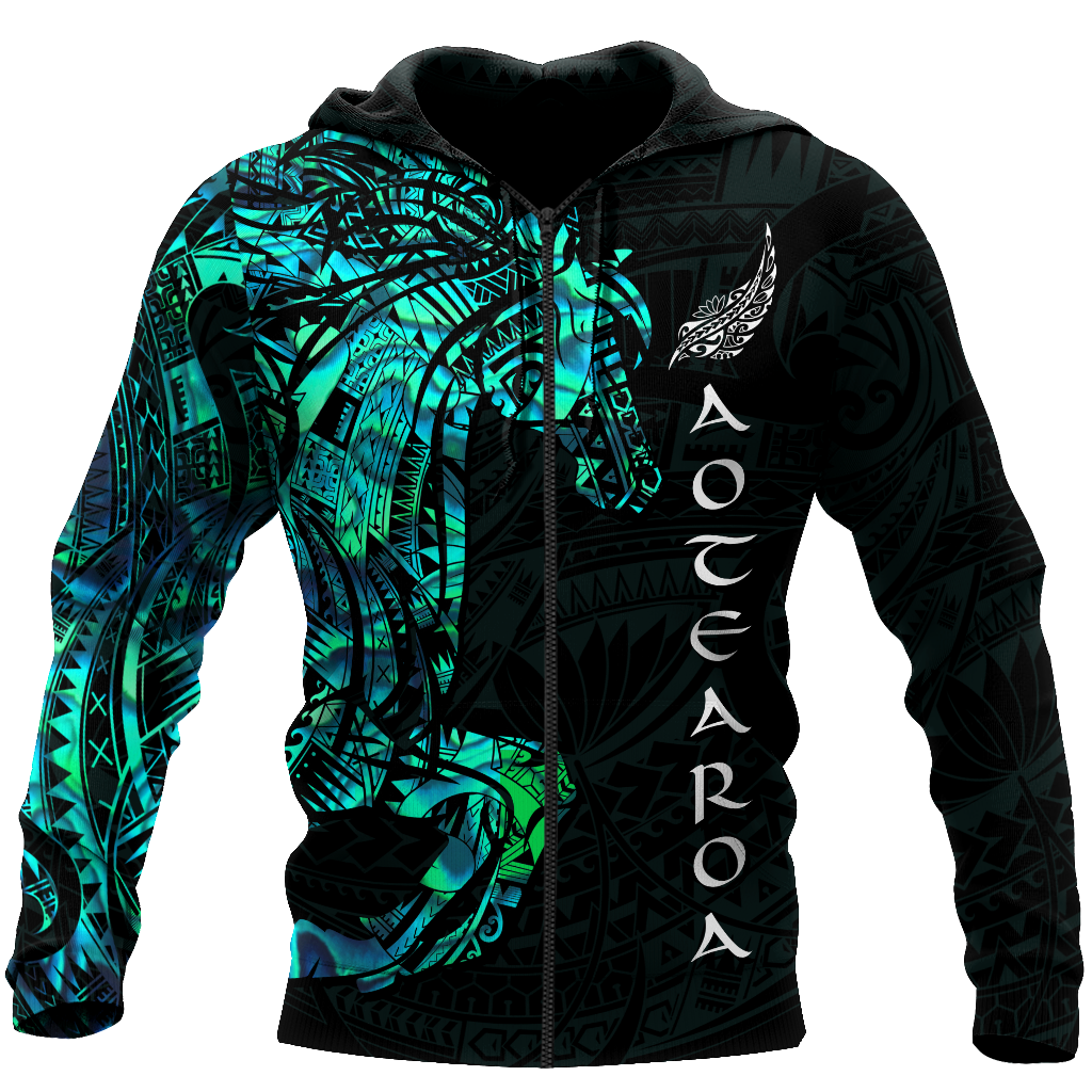 Horse Aotearoa Maori manaia 3d all over printed shirt and short for man and women-Apparel-PL8386-Zipped Hoodie-S-Vibe Cosy™
