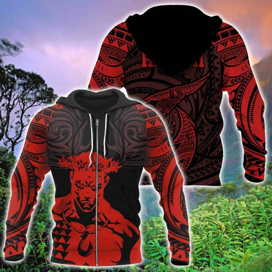 HAWAII HOOK POLYNESIAN RED ALL OVER PRINT HOODIES PL14032006-ALL OVER PRINT HOODIES (P)-Phaethon-Hoodie-S-Vibe Cosy™