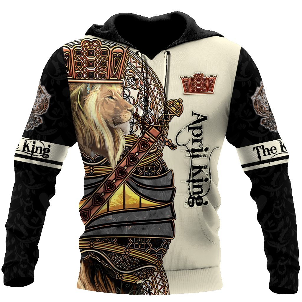 April Black King Lion 3D All Over Printed Unisex Shirts