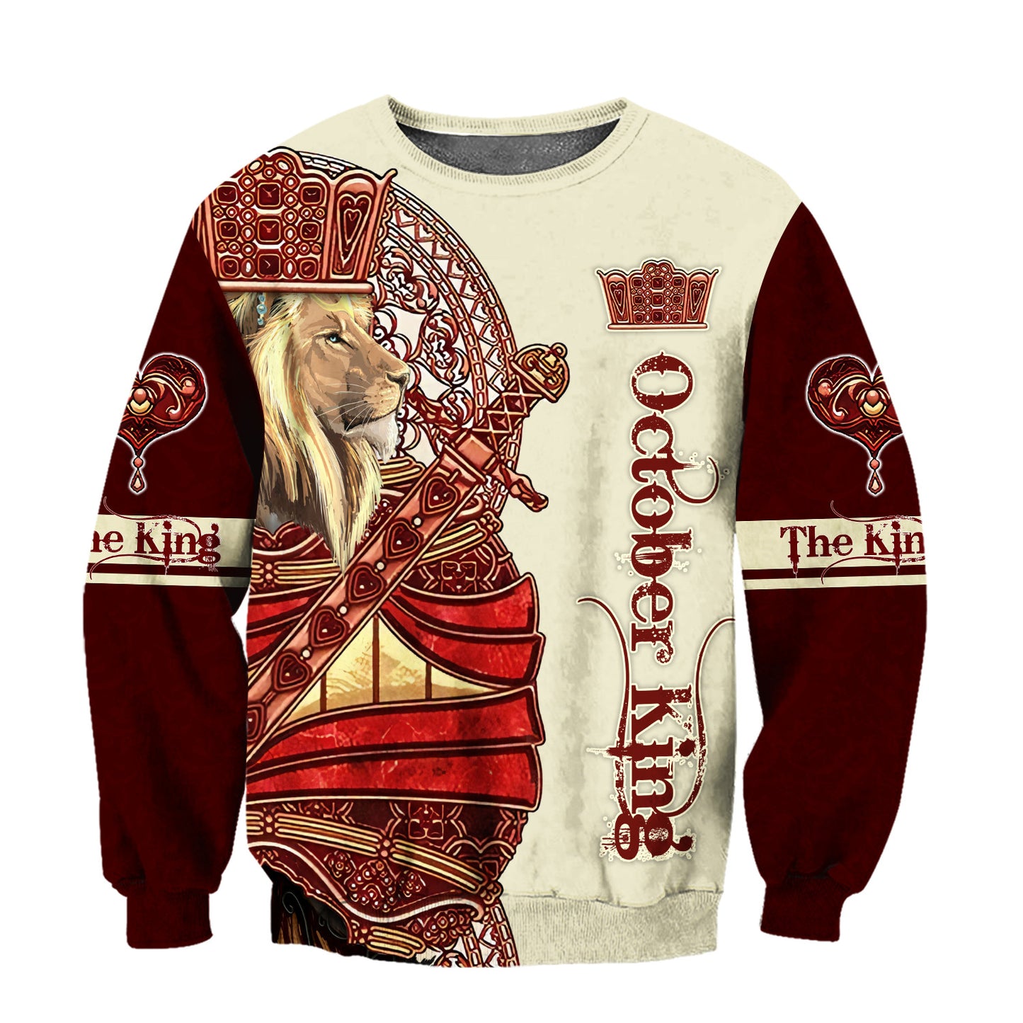 October Lion Royal King 3D All Over Printed Unisex Shirts