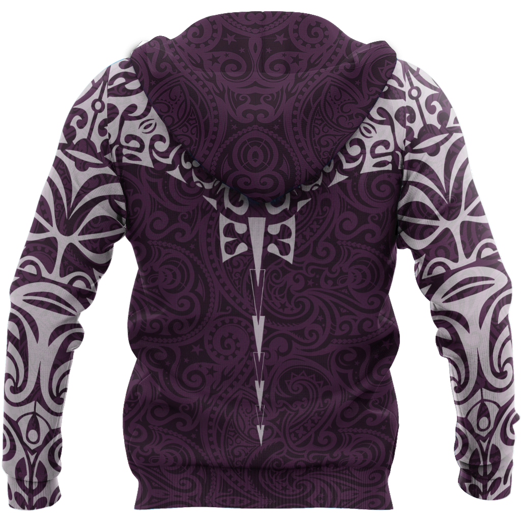 New zealand hoodie manta maori ta moko purple 3d all over printed shirt and short for man and women-Apparel-PL8386-Hoodie-S-Vibe Cosy™