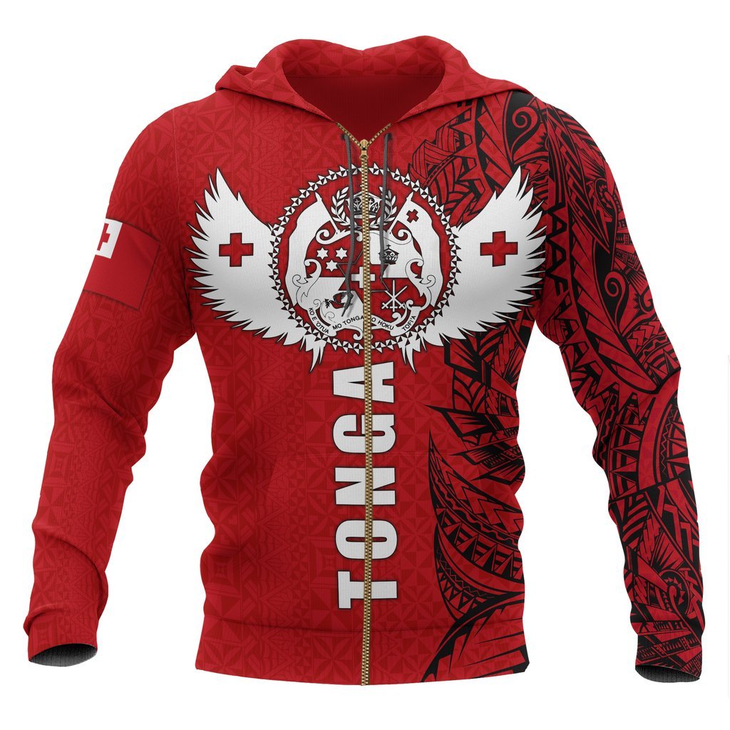 Tonga in My Heart Polynesian Tattoo Style 3D Printed Shirts TT0104-Apparel-TT-Zipped Hoodie-S-Vibe Cosy™