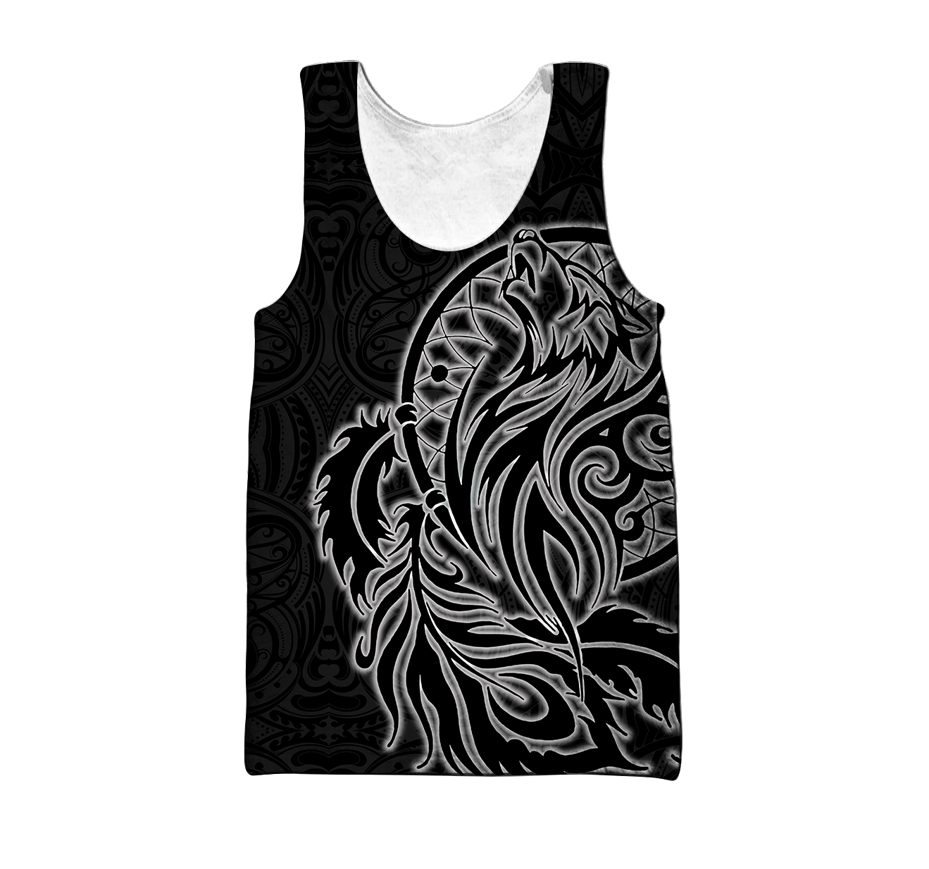 Maori dream catcher wolf tattoo 3d all over printed shirt and short for man and women HHT17072002-Apparel-PL8386-Tank top-S-Vibe Cosy™