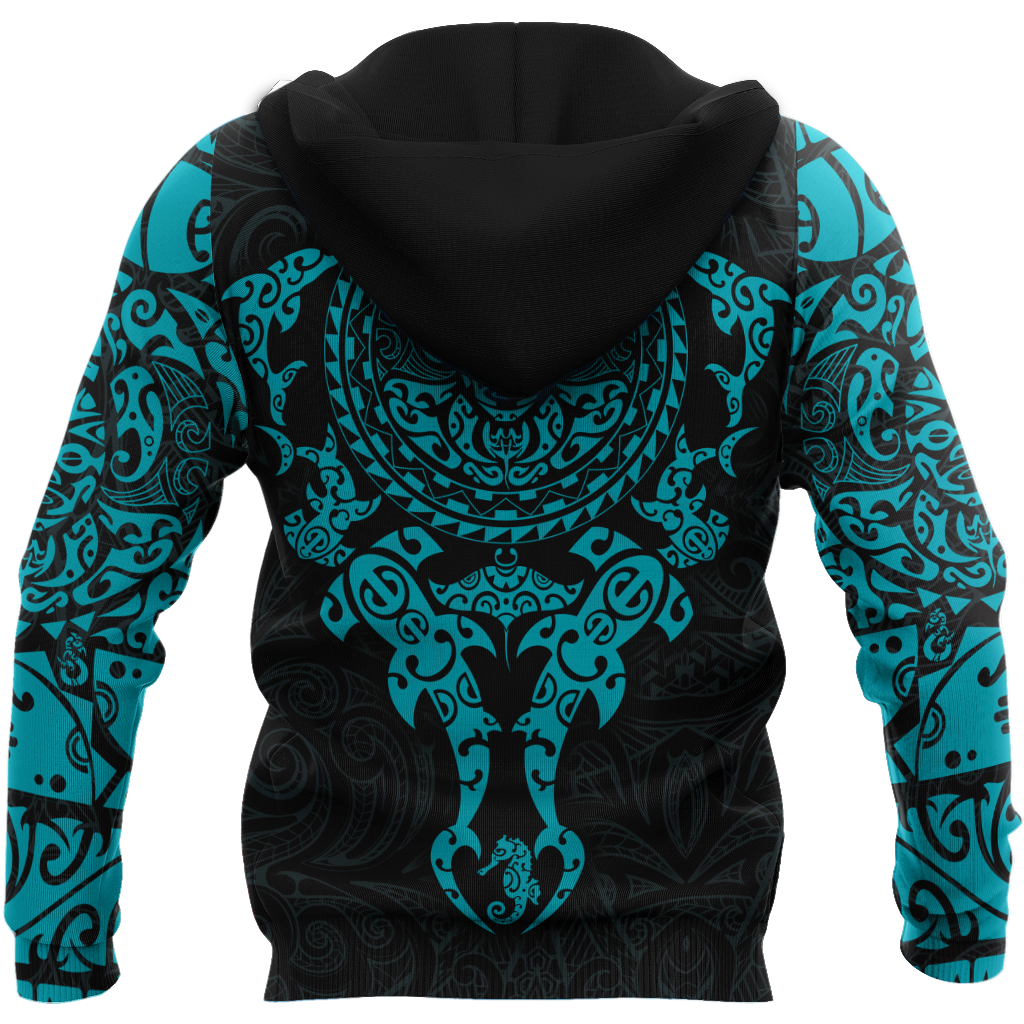 Maori tangaroa blue tattoo 3d all over printed shirt and short for man and women HHT20072001-Apparel-PL8386-Hoodie-S-Vibe Cosy™