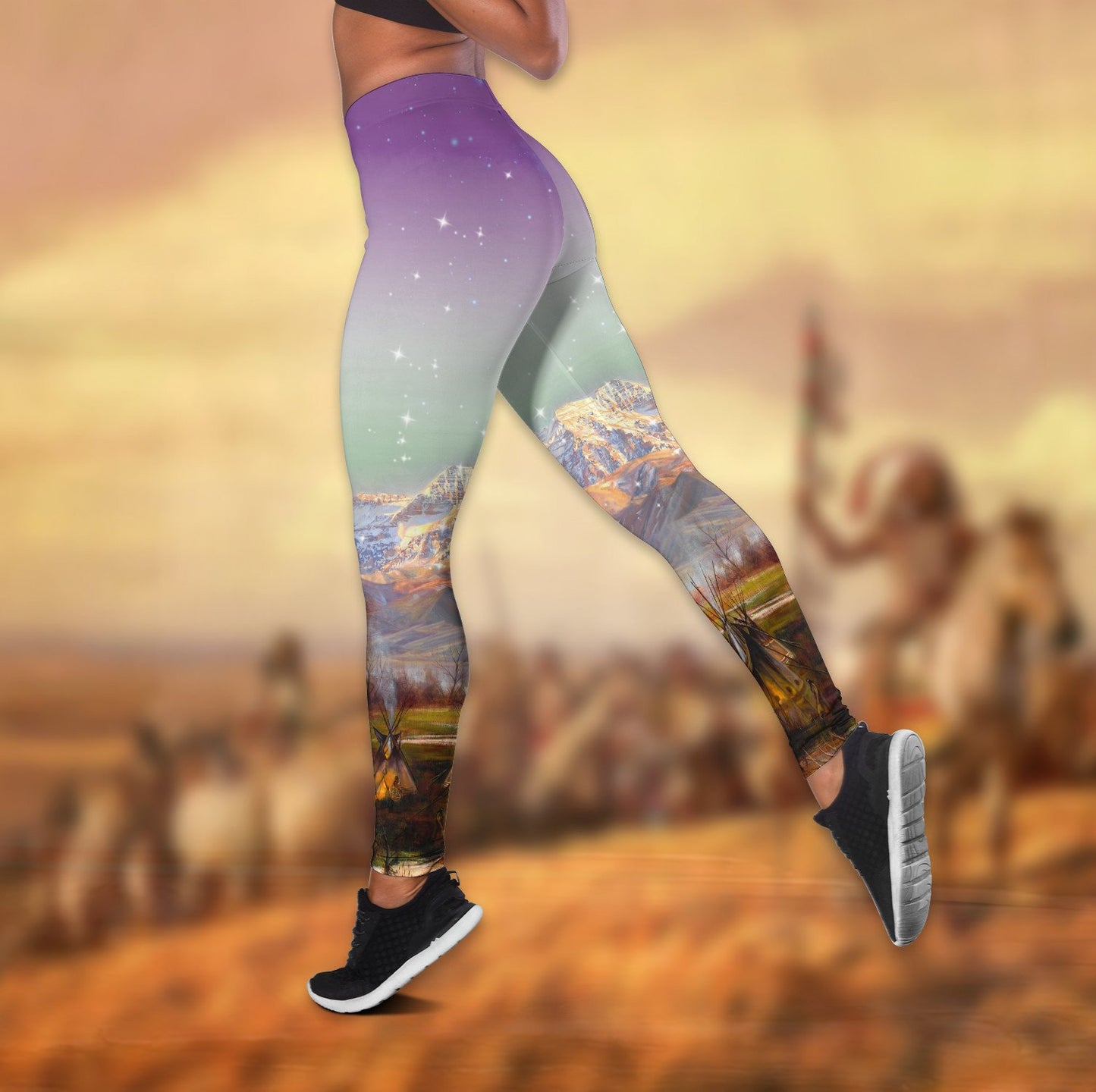 Native American 3D All Over Printed Legging + Hollow Tank