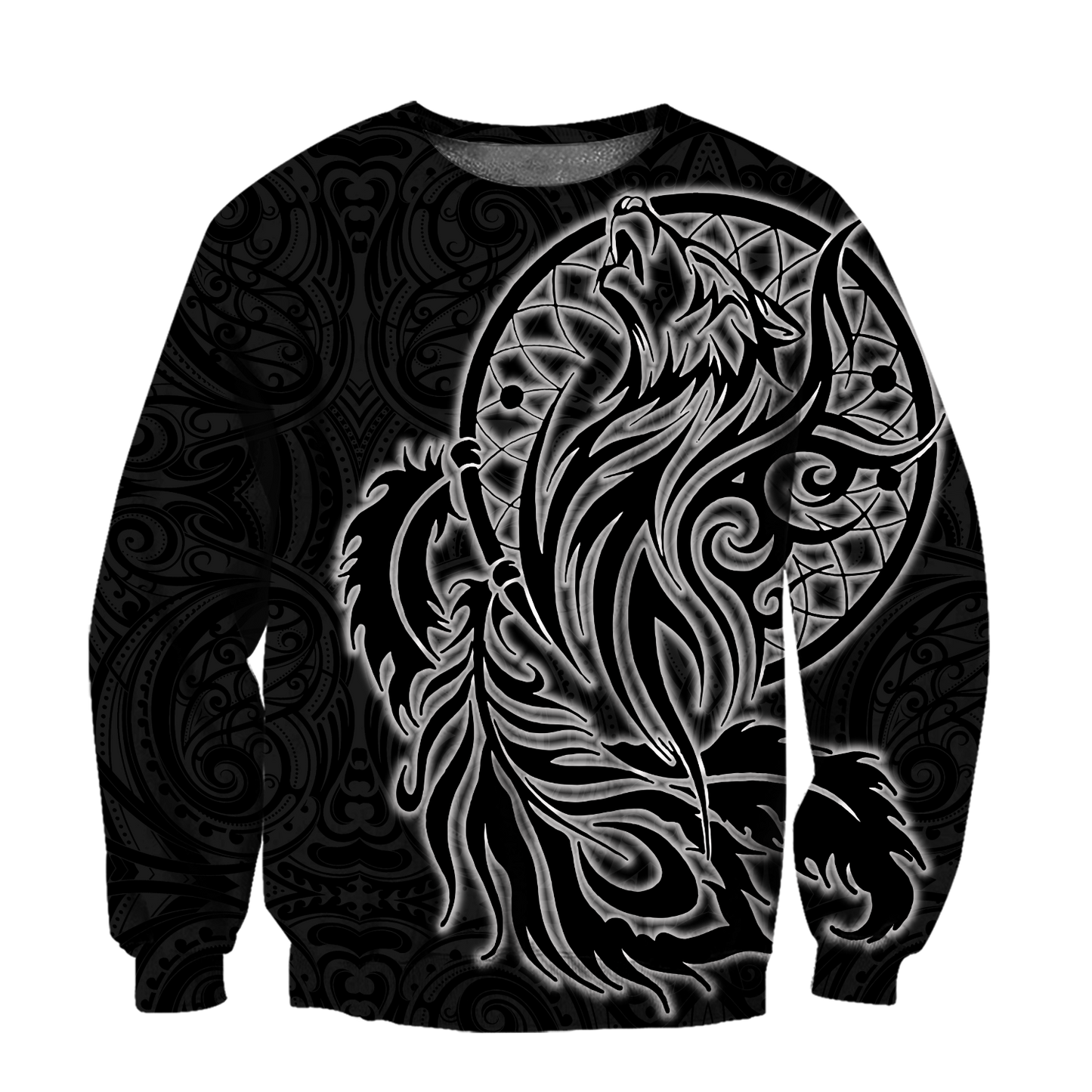 Maori dream catcher wolf tattoo 3d all over printed shirt and short for man and women HHT17072002-Apparel-PL8386-Sweatshirt-S-Vibe Cosy™