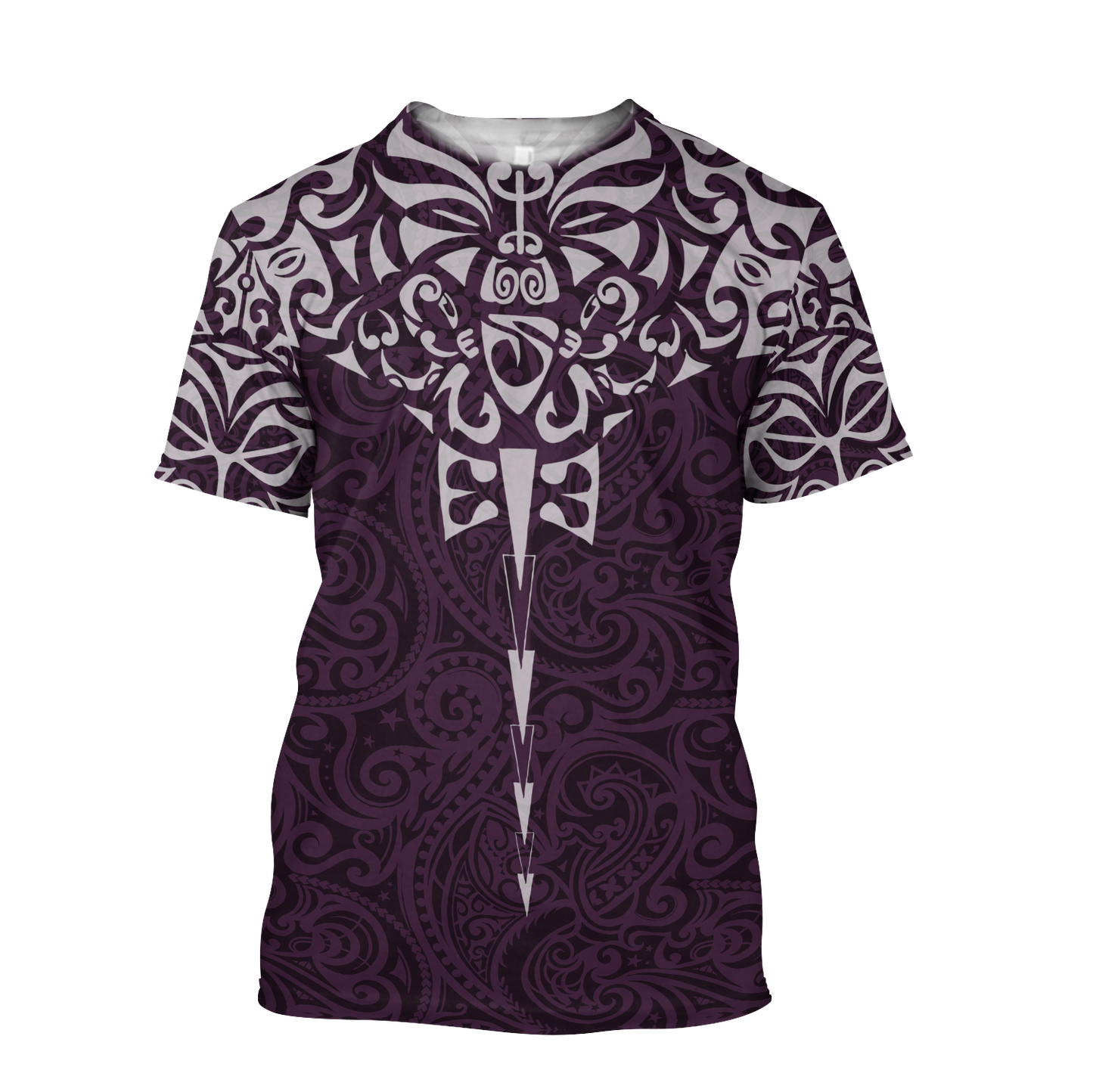 New zealand hoodie manta maori ta moko purple 3d all over printed shirt and short for man and women-Apparel-PL8386-T-shirt-S-Vibe Cosy™