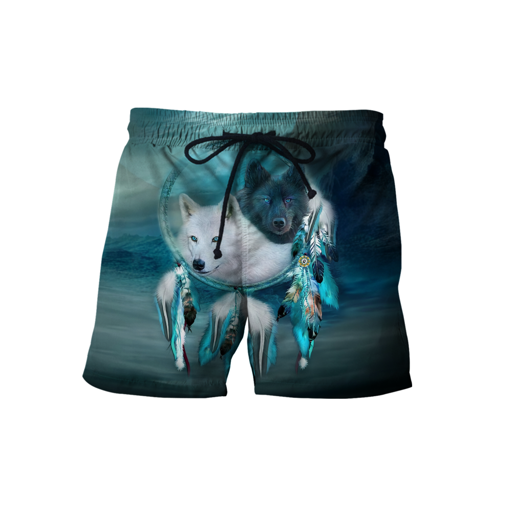 Native American Beautiful Wolf Couple Hoodie-MEI