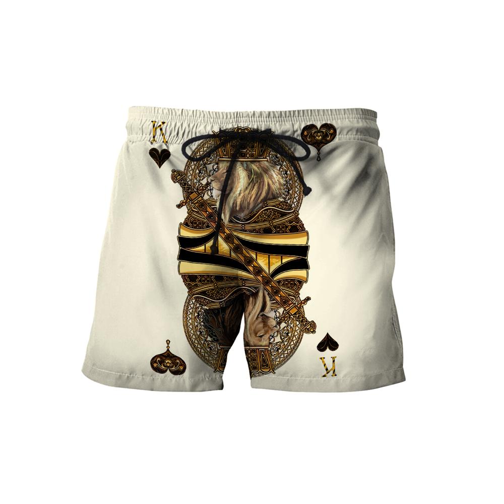 Yellow King Heart Lion Poker 3D Over Printed Unisex Shirts