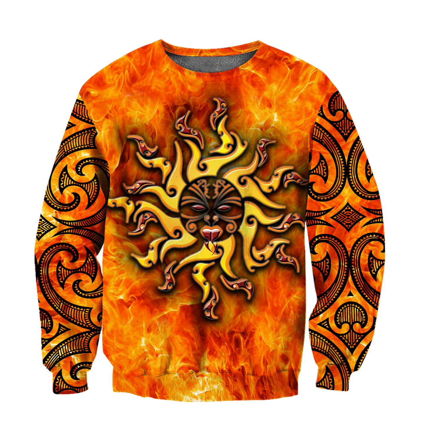 Maori tamanuitera the sun 3d all over printed shirt and short for man and women-Apparel-PL8386-Sweatshirt-S-Vibe Cosy™