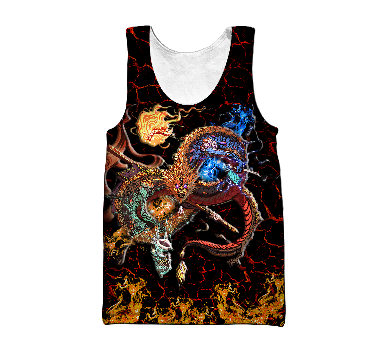 Maui taniwha art new zealand 3d all over printed shirt and short for man and women-Apparel-PL8386-Tank top-S-Vibe Cosy™