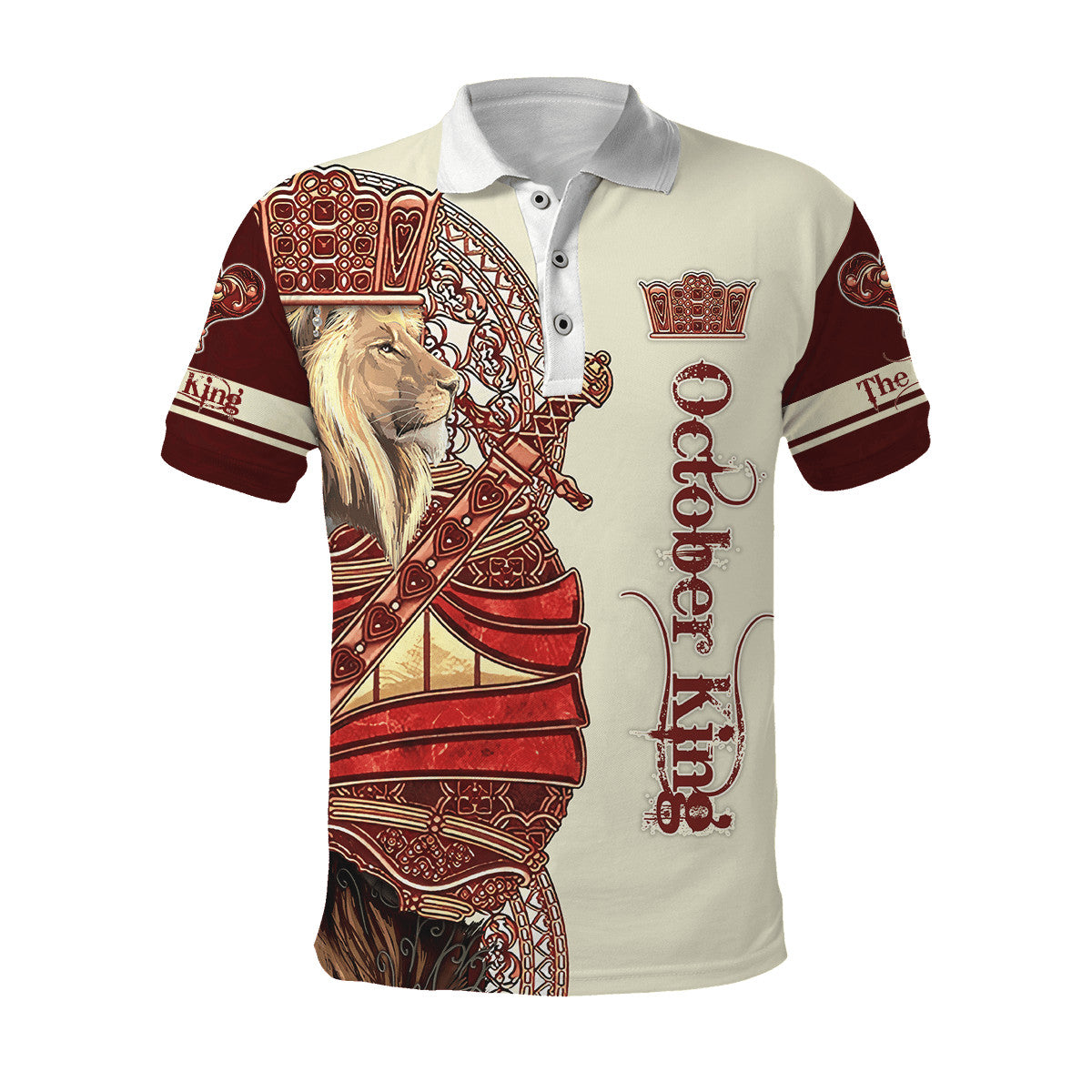 October Lion Royal King 3D All Over Printed Unisex Shirts