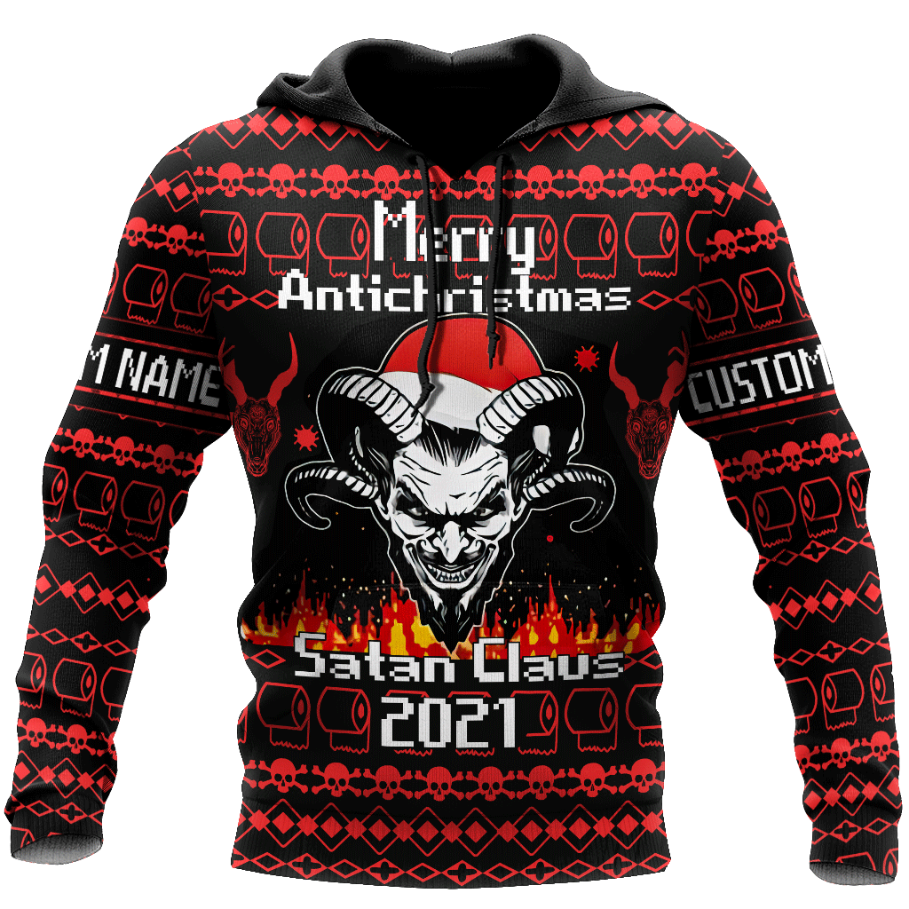 Customize Name Skull Satanic 3D All Over Printed Unisex Shirts