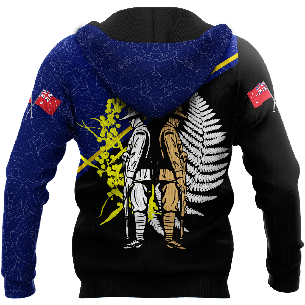 Honor and respect day blue ver. Australia and Kiwi Veteran 3D print shirts