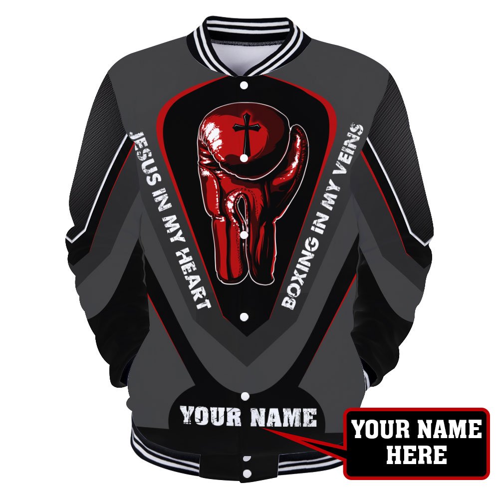 Custom Name Jesus In My Heart, Boxing In My Veins 3D All Over Printed Unisex Shirt