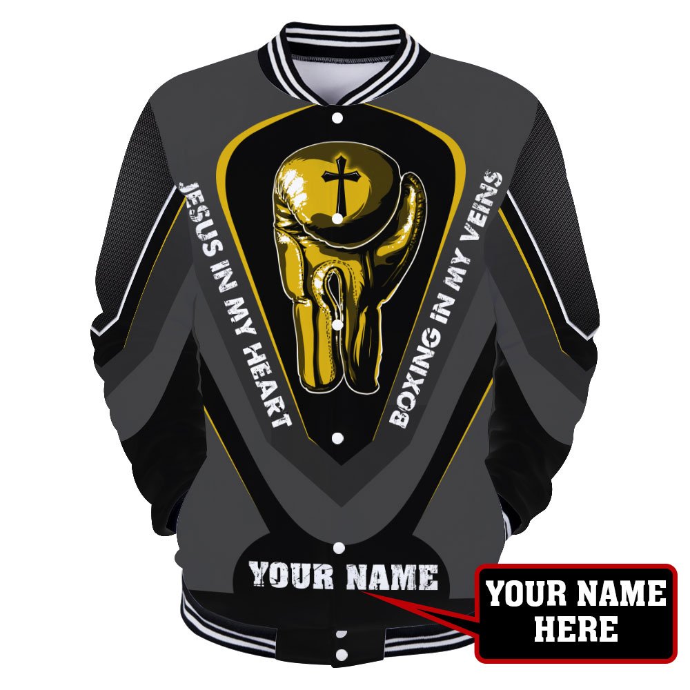 Custom Name Jesus In My Heart, Boxing In My Veins 3D All Over Printed Unisex Shirt