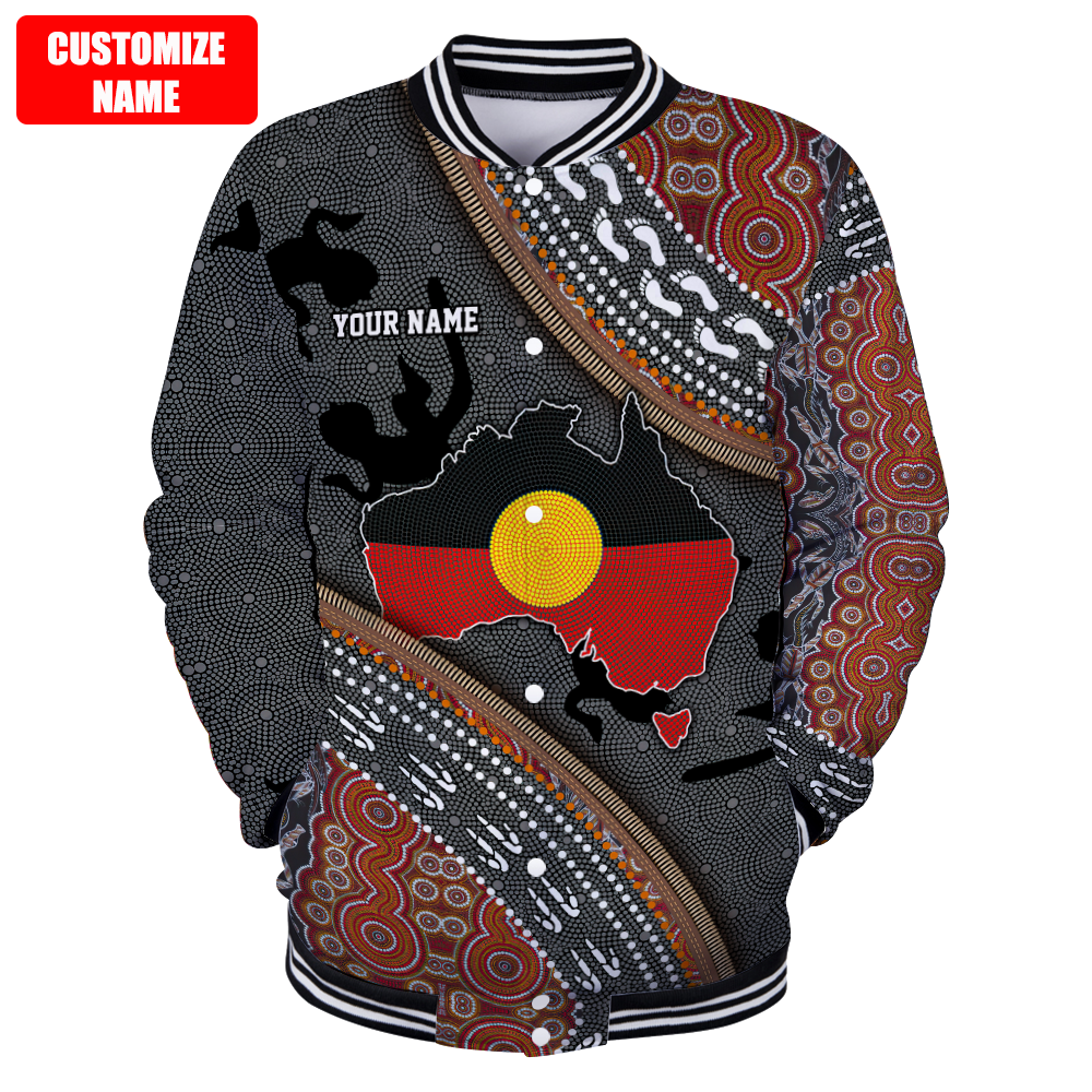 Custom name Aboriginal dots Zip pattern 3D design printed winter shirts