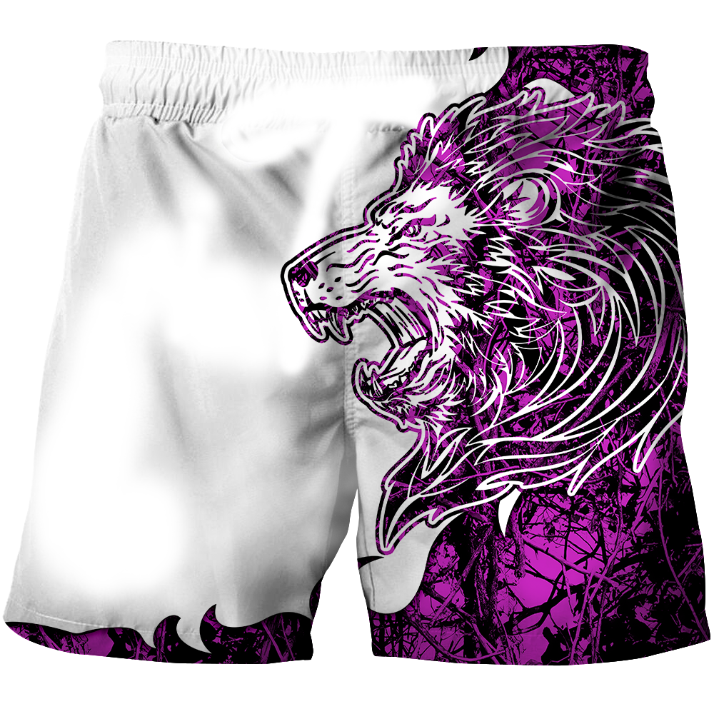 The Purple Lion Tattoo Over Printed Hoodie