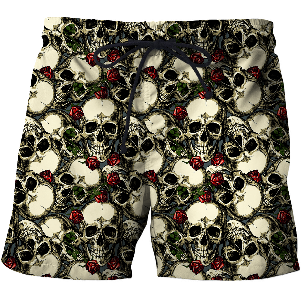 3D All Over Print Black Roses And Skulls Shirts-Apparel-Phaethon-SHORTS-S-Vibe Cosy™