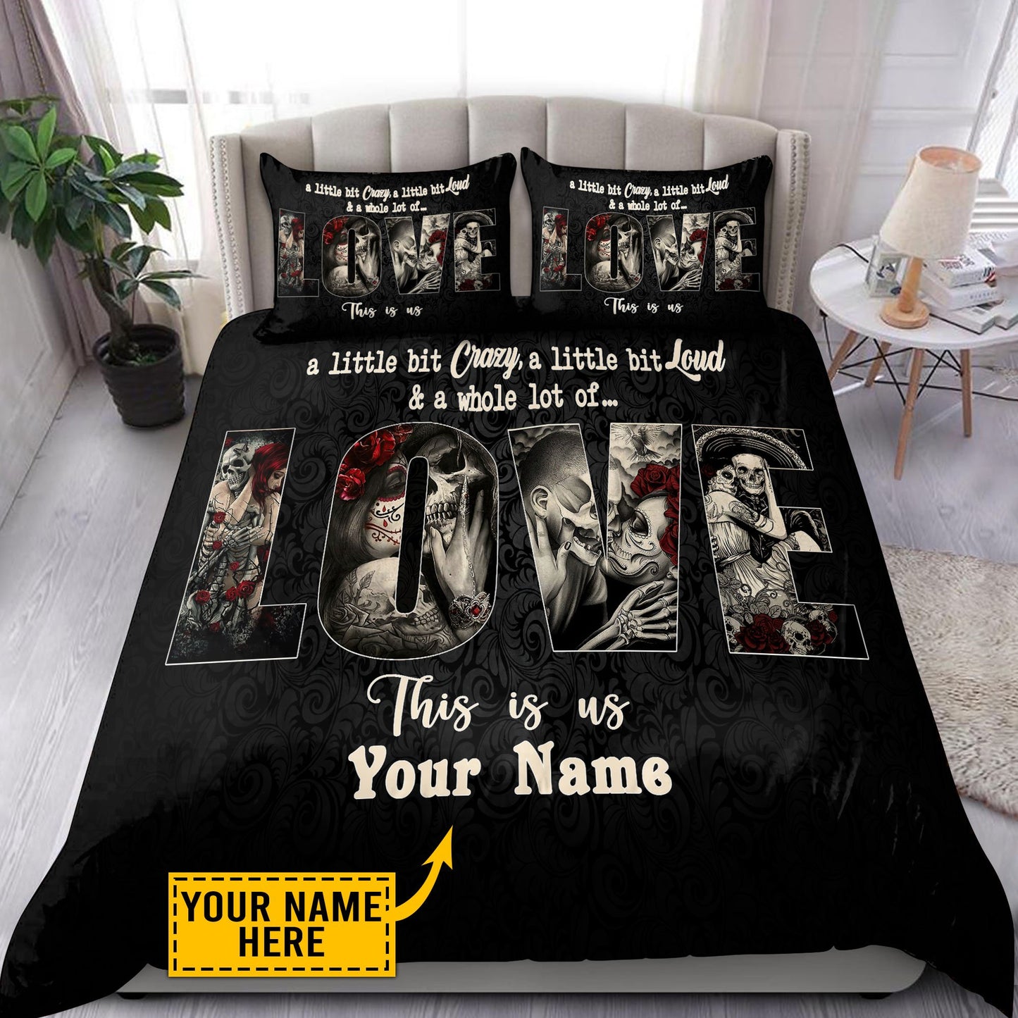 Customize Name Skull Bedding Set NTN08052101