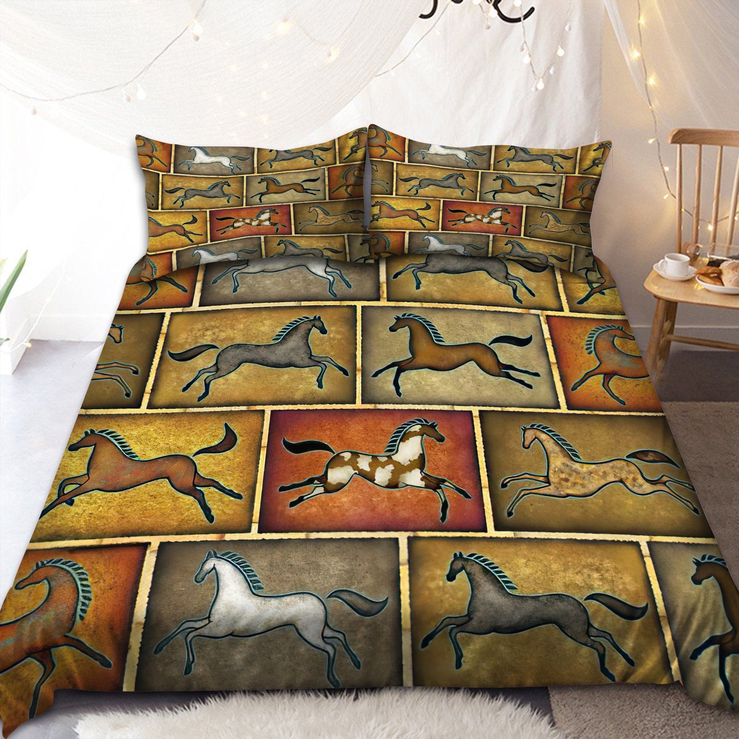 Horse Native 3D All Over Printed Bedding Set
