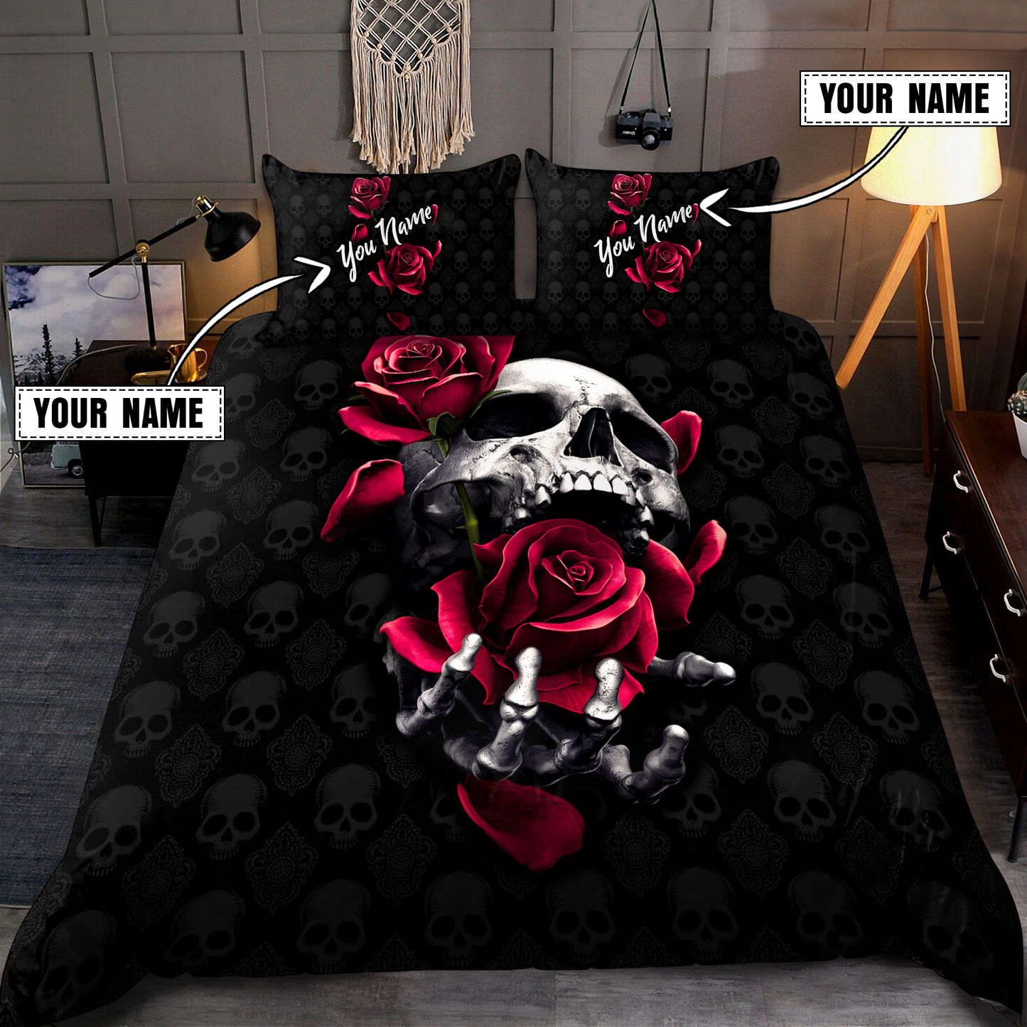 Customize Name Skull Bedding Set MH13042104
