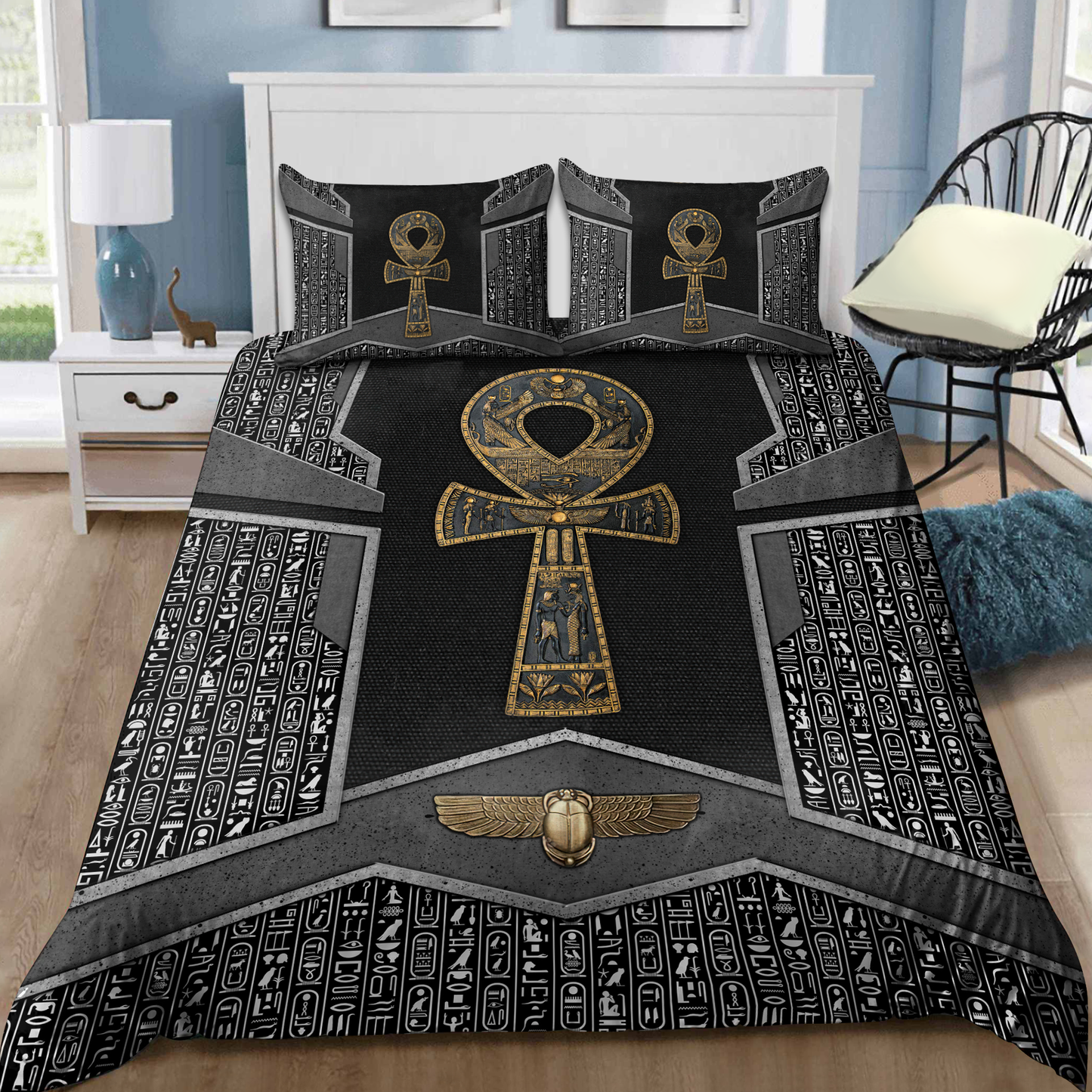 Ankh key of life ancient Egyptian Bedding set
