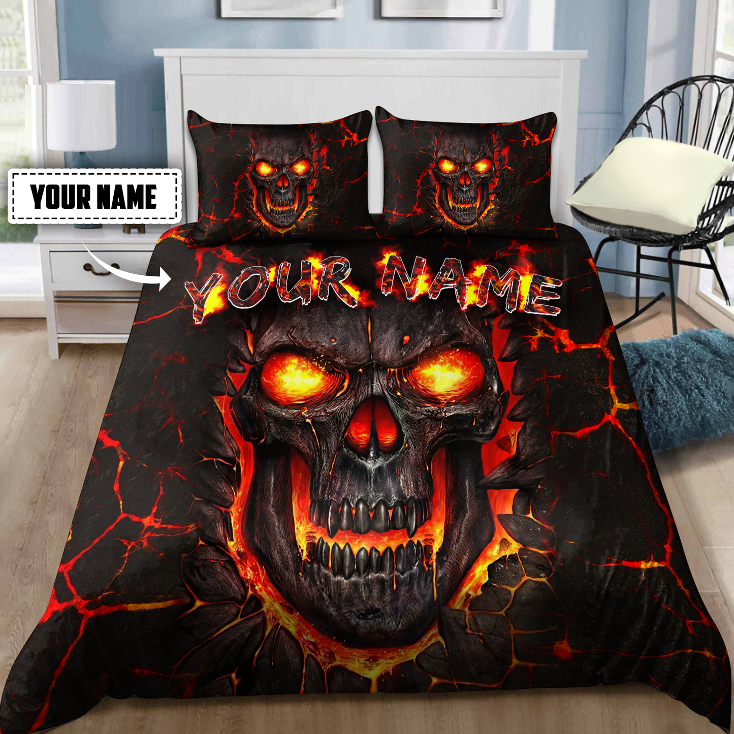 Customize Name Skull Bedding Set DQB17052101