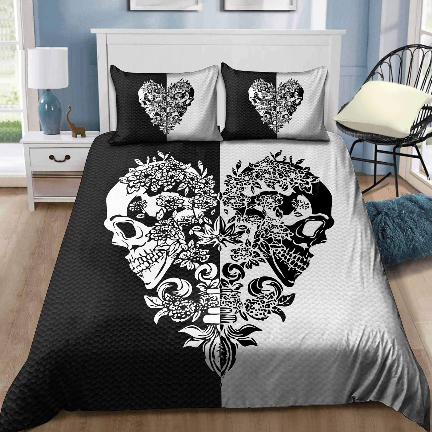Gothic Art Skull 3D All Over Printed Bedding Set
