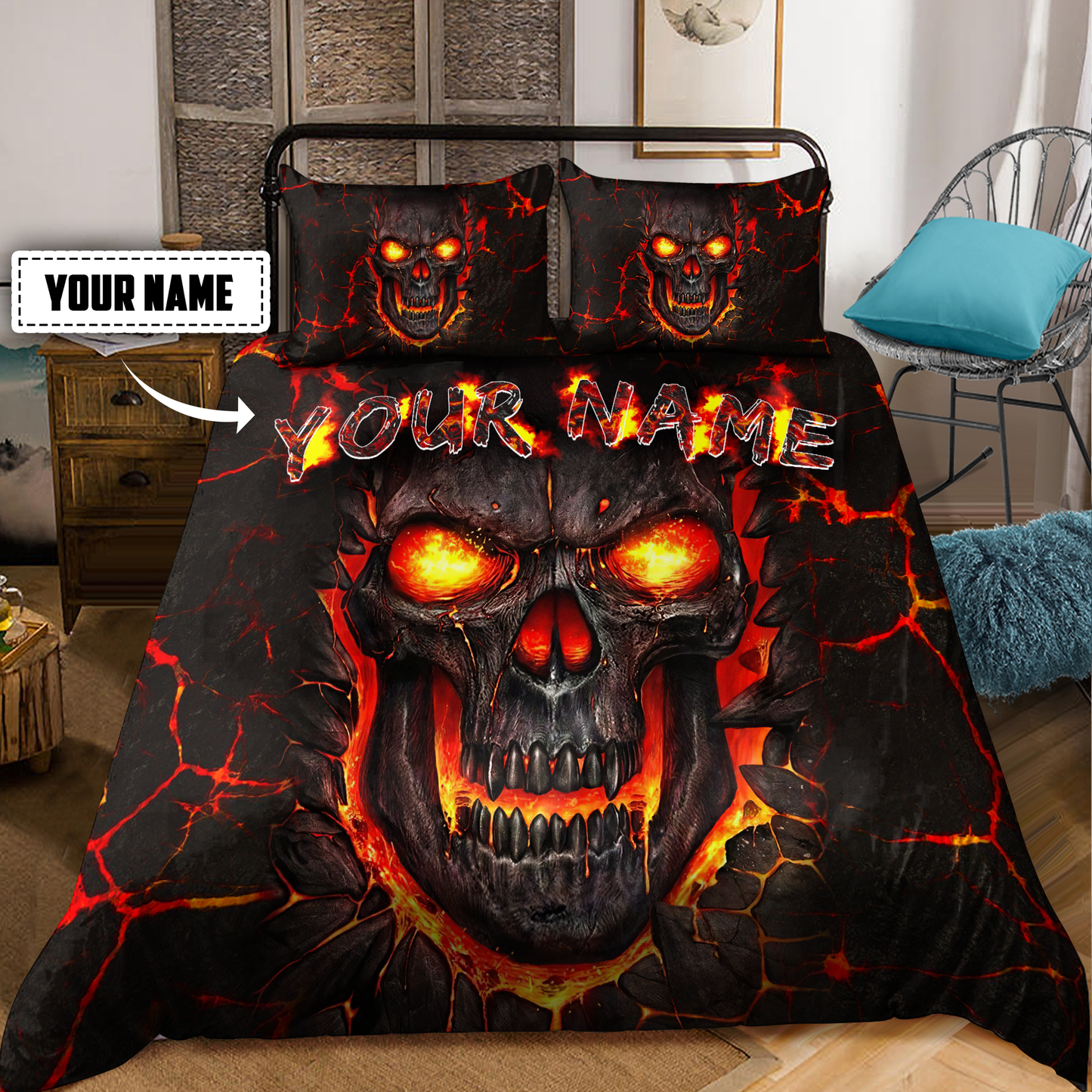 Customize Name Skull Bedding Set DQB17052101
