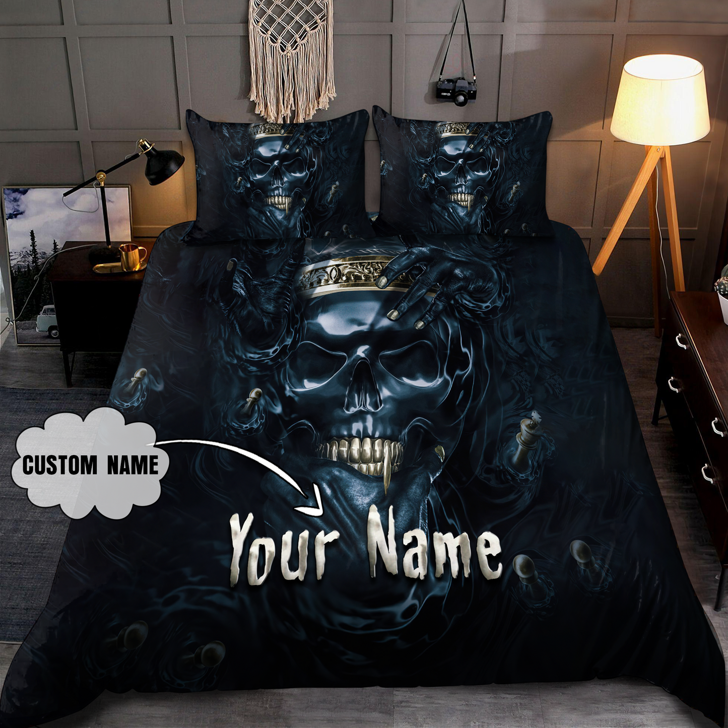 Customize Name King Skull Bedding Set SN31052104