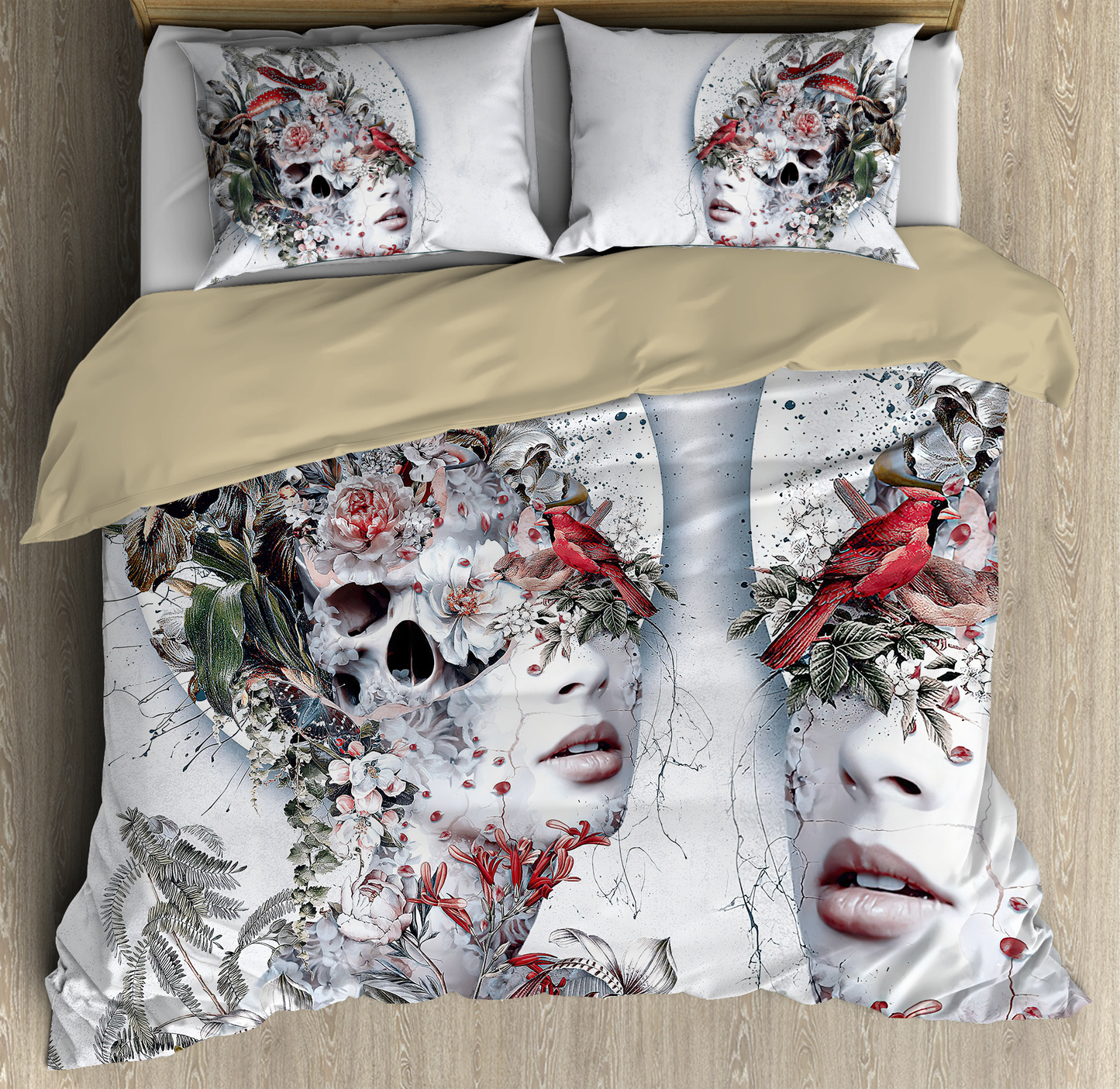 Customize Name Floral Girl Skull Bedding Set SN29052102