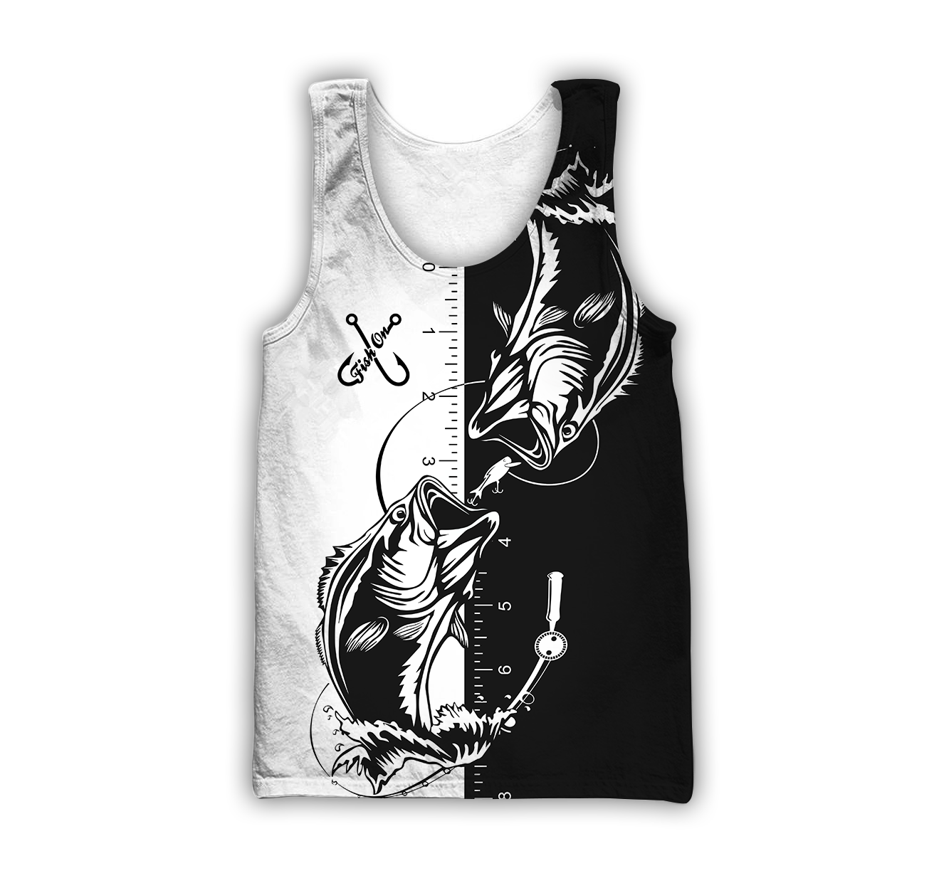 Bass fishing tattoo the rule Black White 3D print shirts