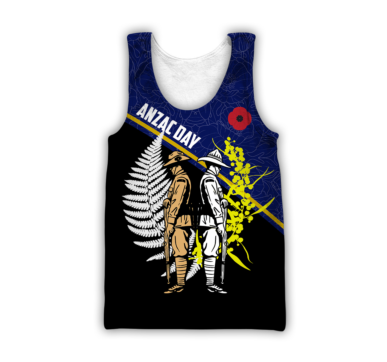 Honor and respect day blue ver. Australia and Kiwi Veteran 3D print shirts