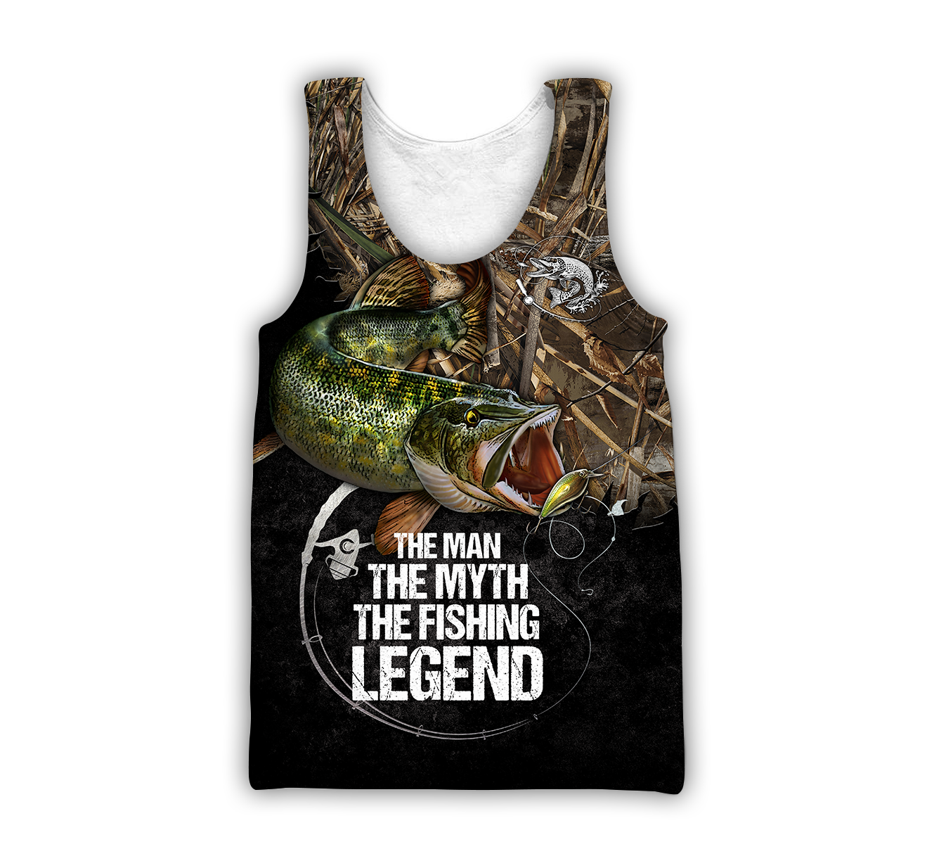Northern Pike fishing legend muddy camo design 3d print shirts