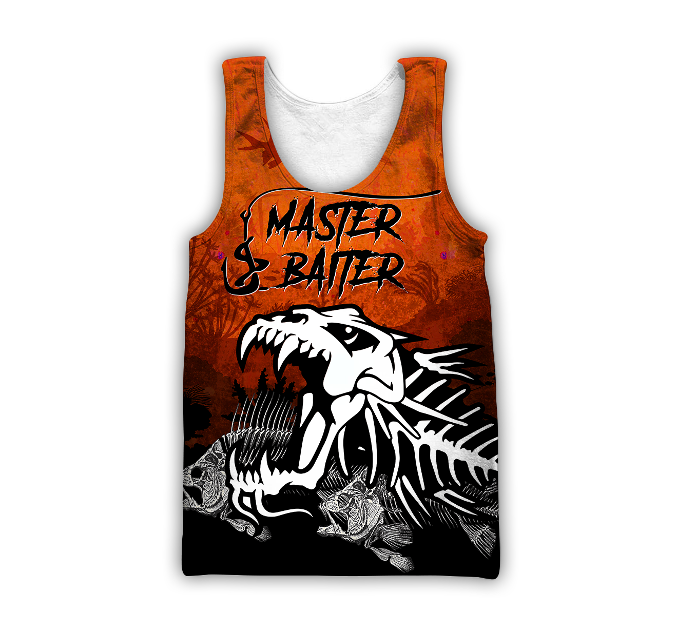 Master Baiter fishing custom name orange design 3d print shirts