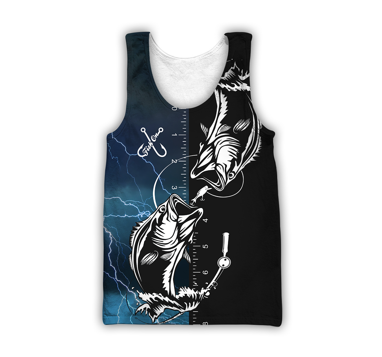 Bass fishing tattoo the rule Blue colour 3D print shirts