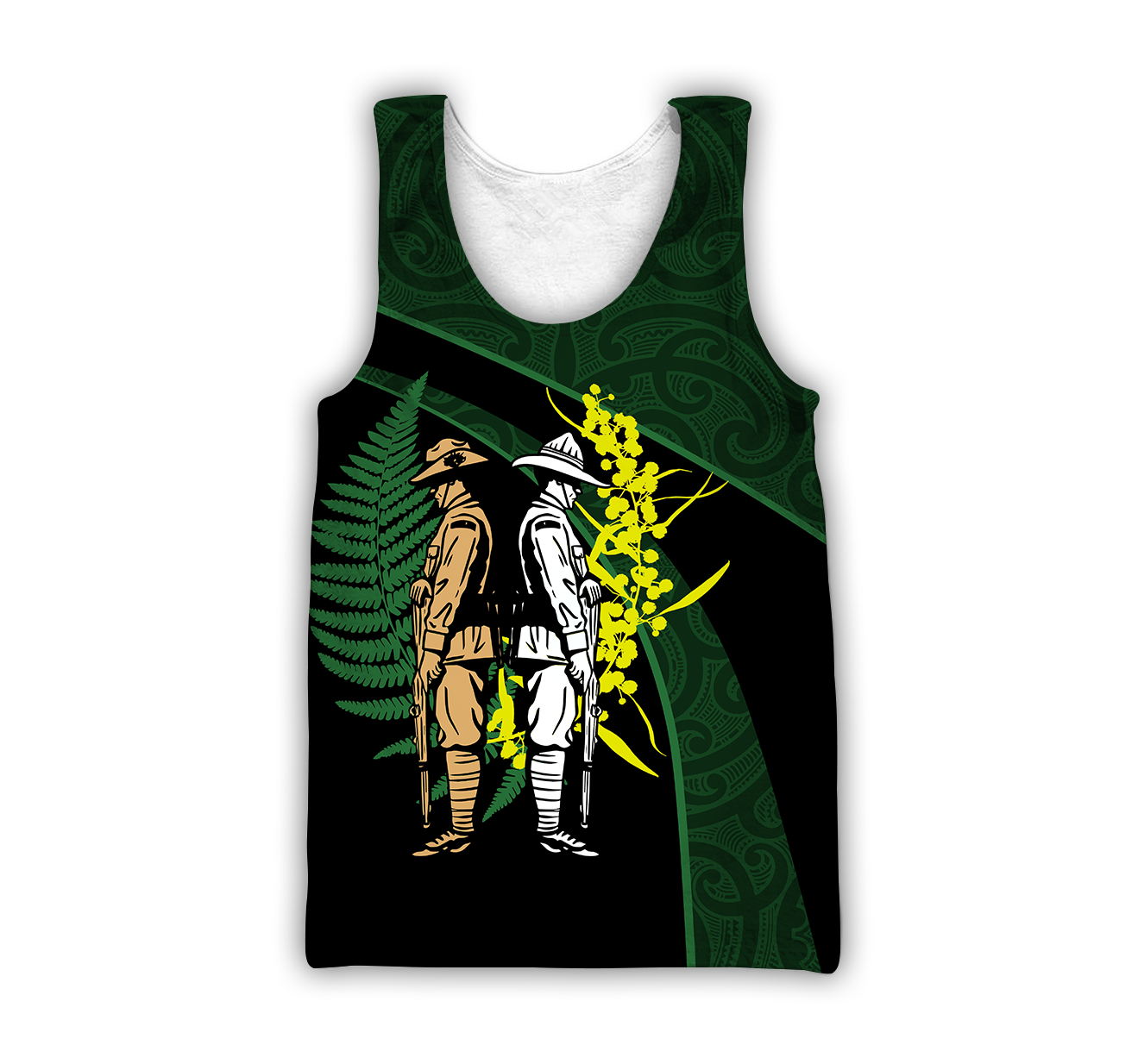 The ode Australia and Kiwi Veteran green 3D print shirts