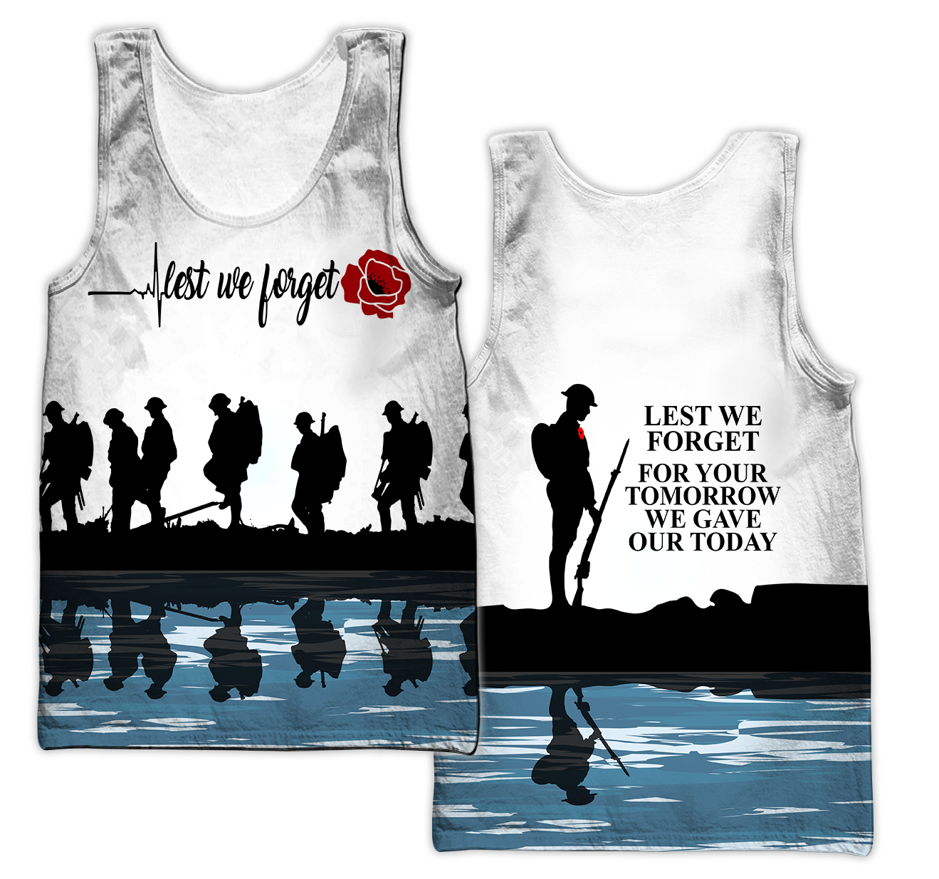 Lest we forget Honor the fallen AU Veteran 3D print shirts