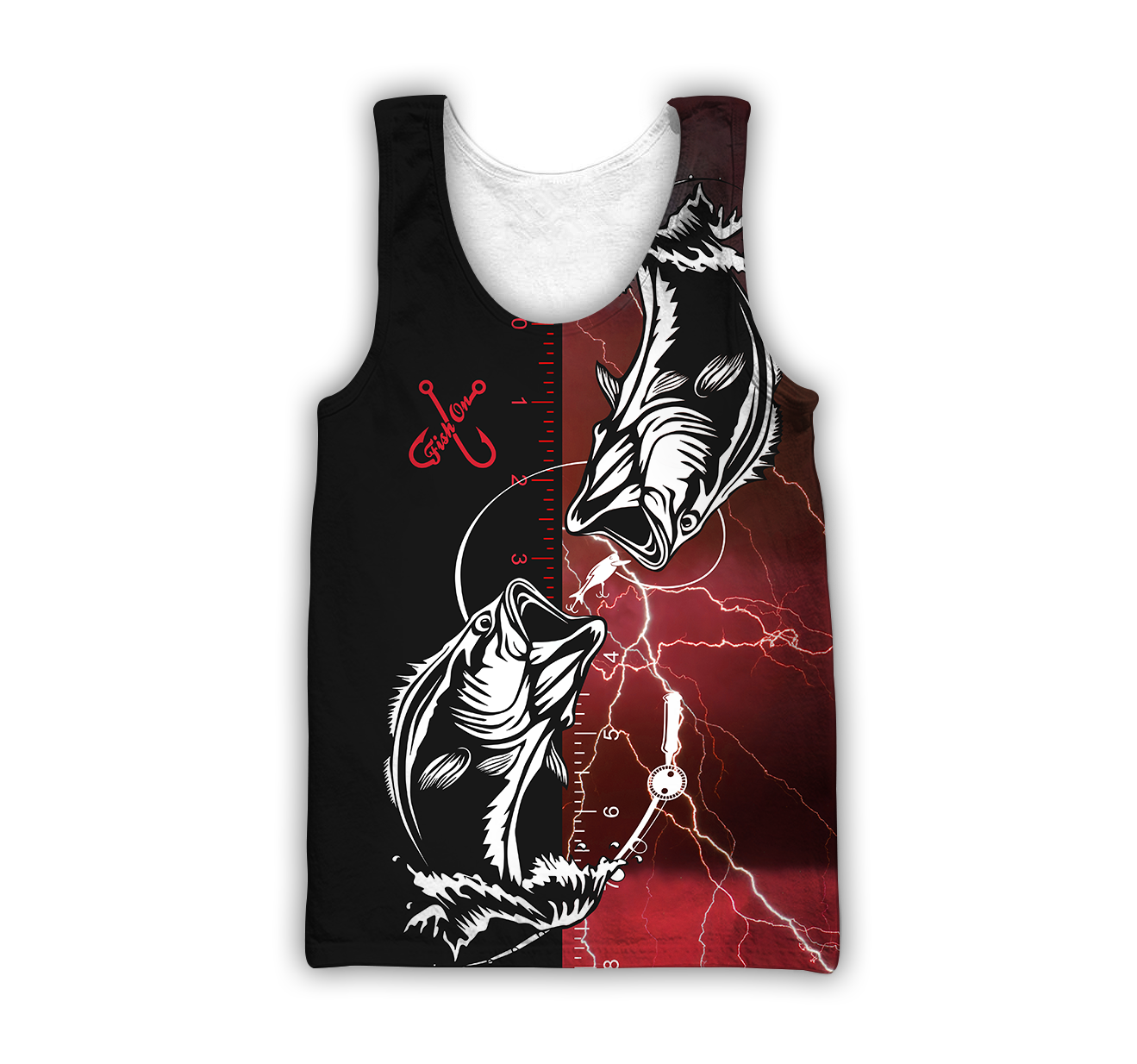 Bass fishing tattoo the rule Red colour 3D print shirts