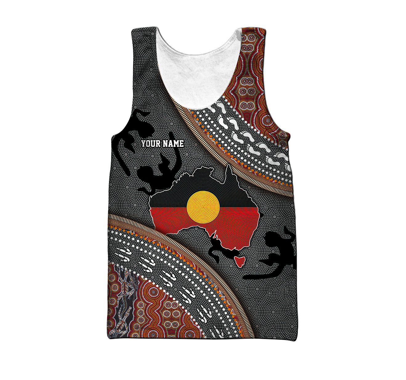 Custom name Aboriginal dots Zip pattern 3D design printed summer shirts